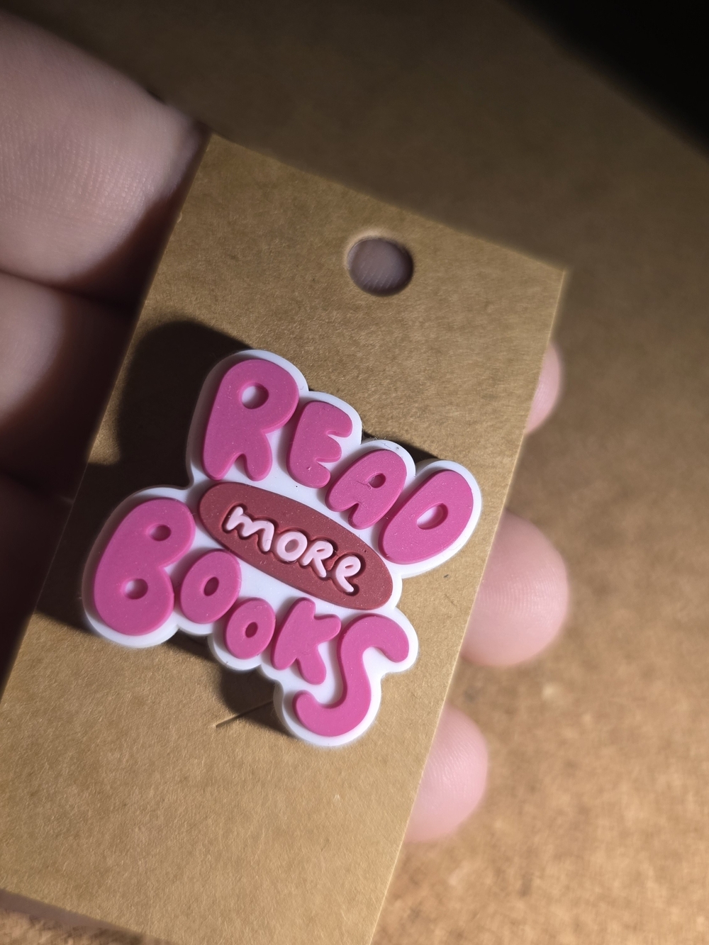 "Read More Book" White and Pink Pin Booklovers